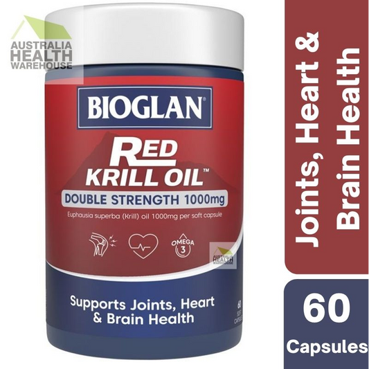 [Expiry: 05/2027] Bioglan Red Krill Oil Double Strength 1000mg 60 Capsules