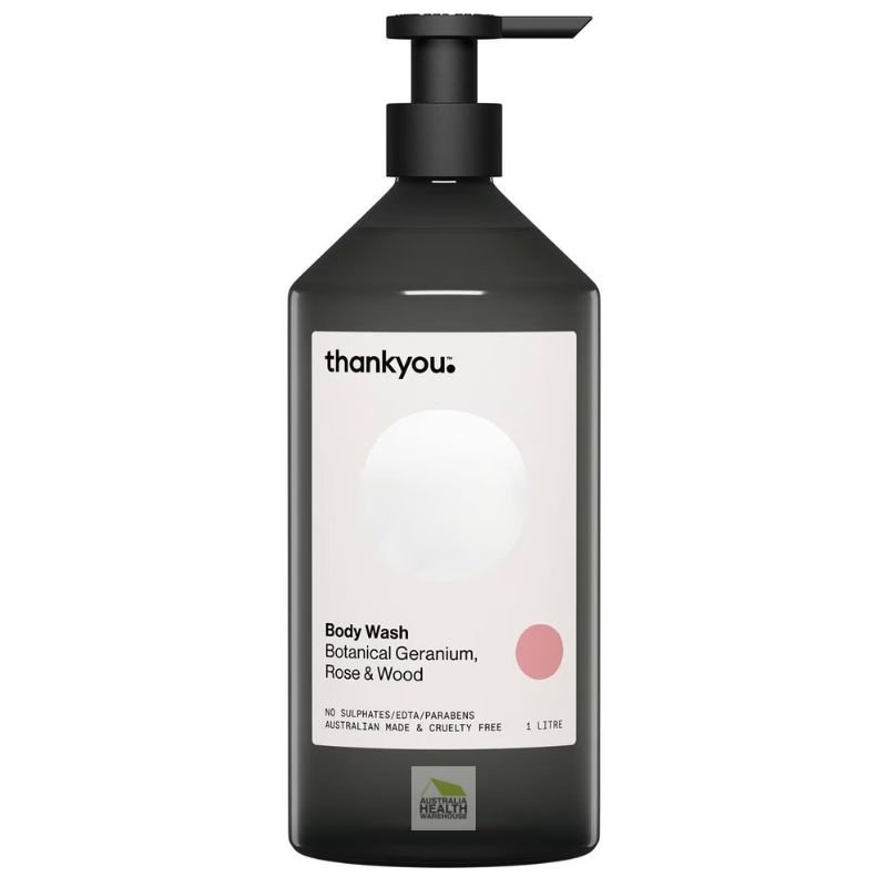 Thankyou Botanical Geranium, Rose & Wood Body Wash 1 Litre