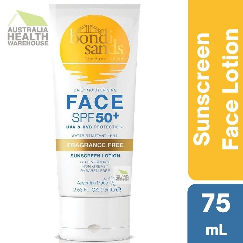 [Expiry: 08/2026] Bondi Sands Daily Moisturising Face SPF 50+ Sunscreen Lotion Fragrance Free 75mL