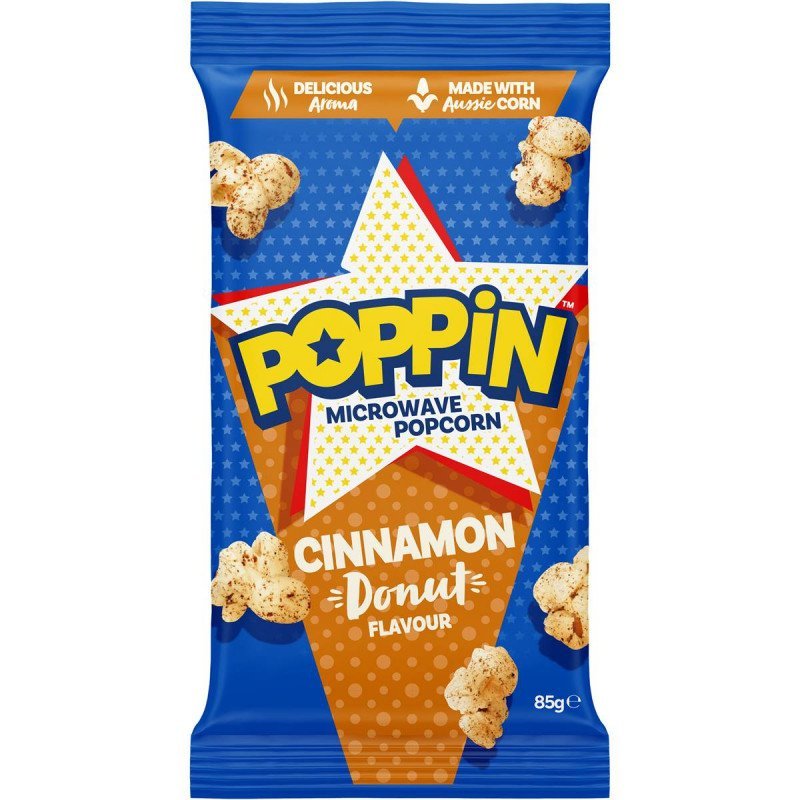 Poppin Microwave Popcorn Cinnamon Donut Flavour 85g [29 January 2024]