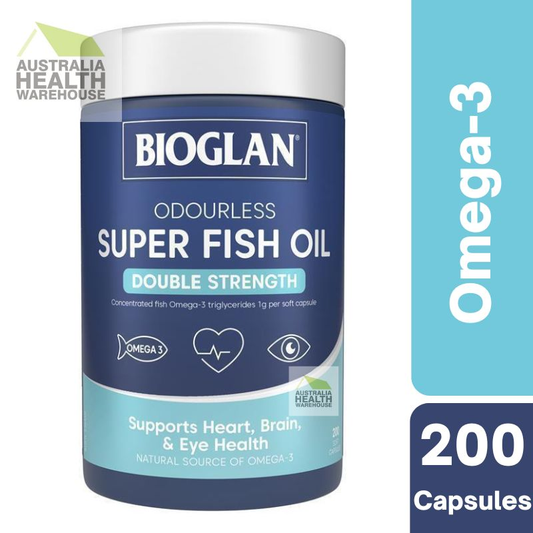 [Expiry: 06/2026] Bioglan Odourless Super Fish Oil Double Strength 200 Capsules