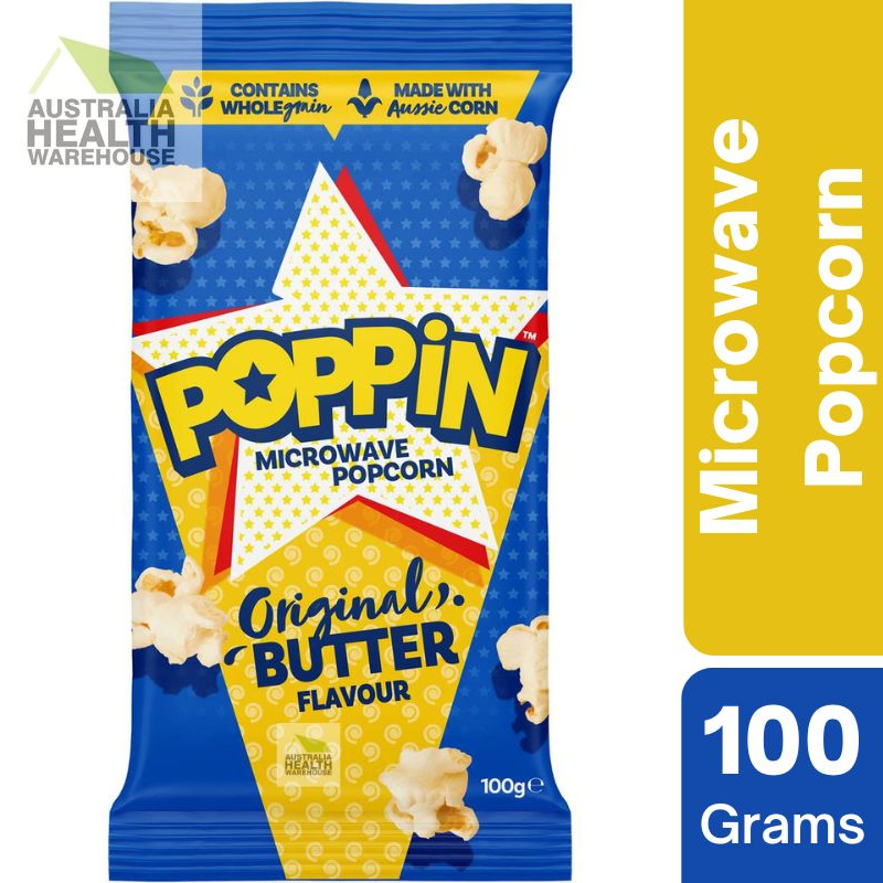 [Expiry: 21/05/2025] Poppin Microwave Popcorn Original Butter Flavour 100g