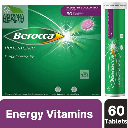 [Expiry: 09/2026] Berocca Performance Raspberry & Blackcurrant Effervescent Tablets 60 Pack