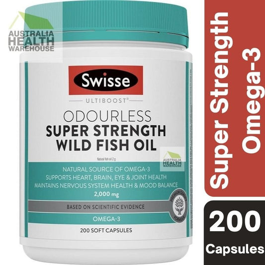 [Expiry: 02/2027] Swisse Ultiboost Odourless Super Strength Wild Fish Oil 2000mg 200 Capsules