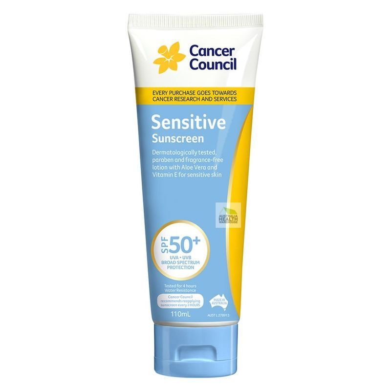 [Expiry: 10/2026] Cancer Council Sensitive Sunscreen SPF 50+ Tube 110mL