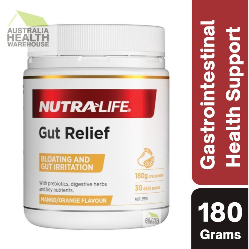 [Expiry: 10/2025] Nutra-Life Gut Relief Mango/Orange Flavour 180g