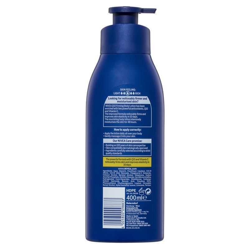 Nivea Body Lotion Rich Firming Q10 + Vitamin C - Dry Skin 400mL