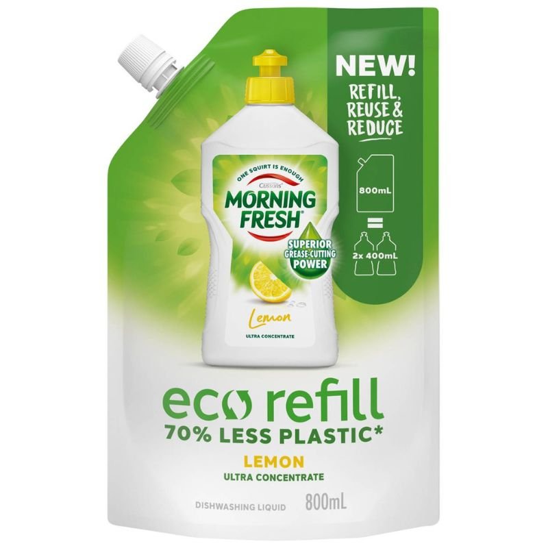 Morning Fresh Ultra Concentrate Lemon Dishwashing Liquid Refill Bag 800mL