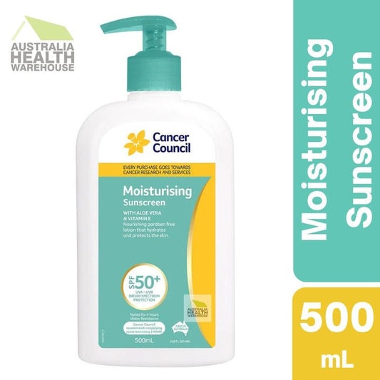 [Expiry: 07/2026] Cancer Council Moisturising Pump Sunscreen SPF 50+ 500mL