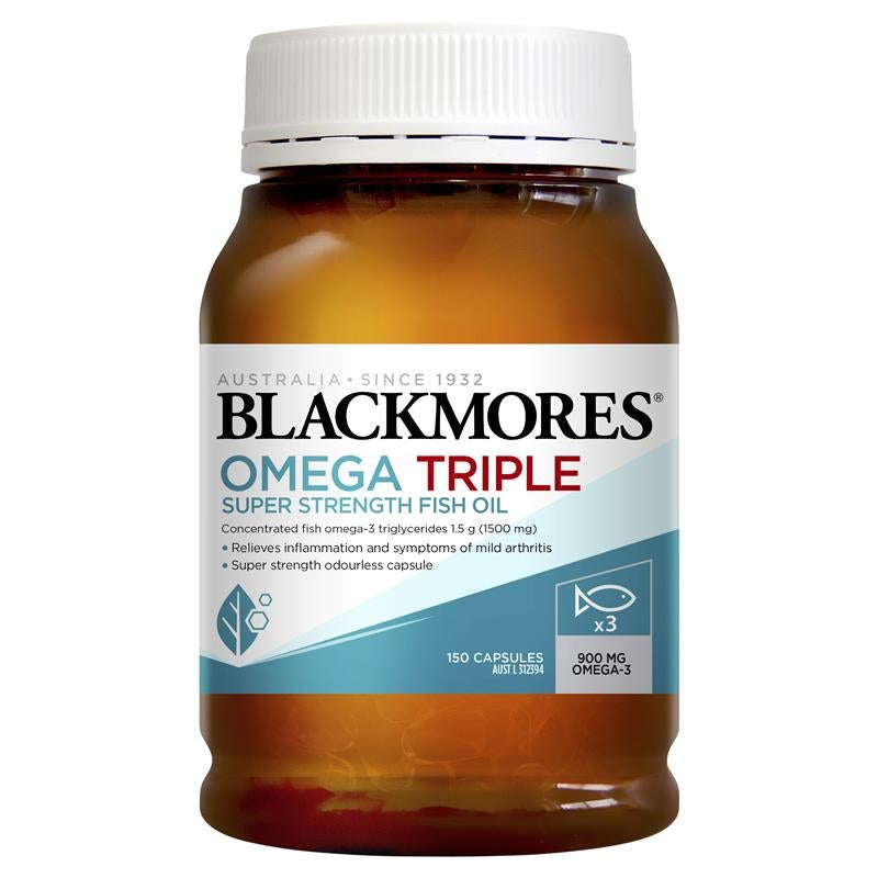 [Expiry: 07/2026] Blackmores Omega Triple Super Strength Fish Oil 150 Capsules