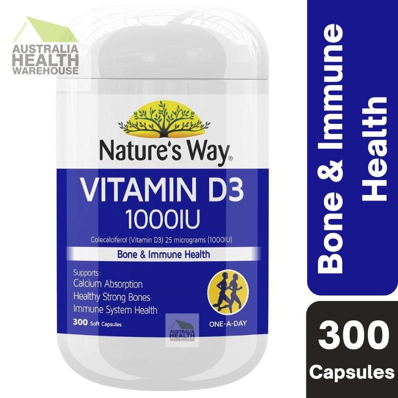 [CLEARANCE Expiry: 08/2024] Nature's Way Vitamin D3 1000IU 300 Tablets