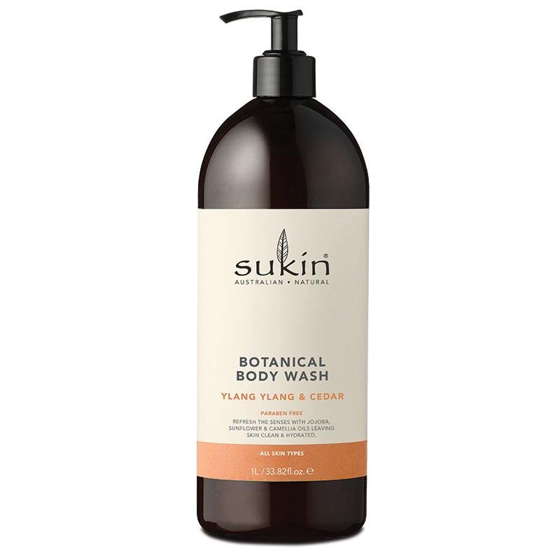 Sukin Botanical Body Wash Ylang Ylang & Cedar Pump 1 Litre