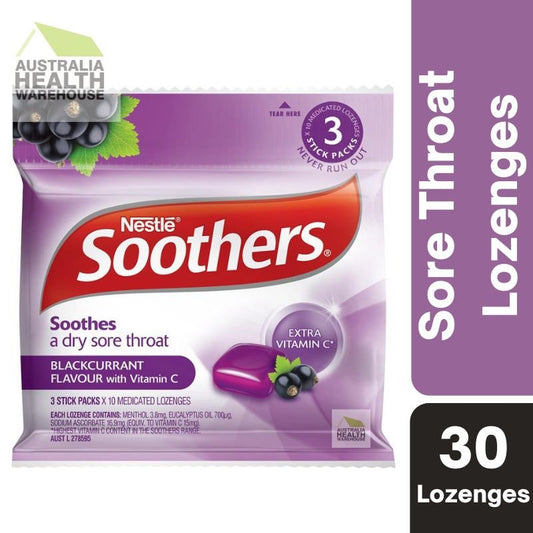 [Expiry: 03/2026] Soothers Blackcurrant 3x10 Lozenge Multipack