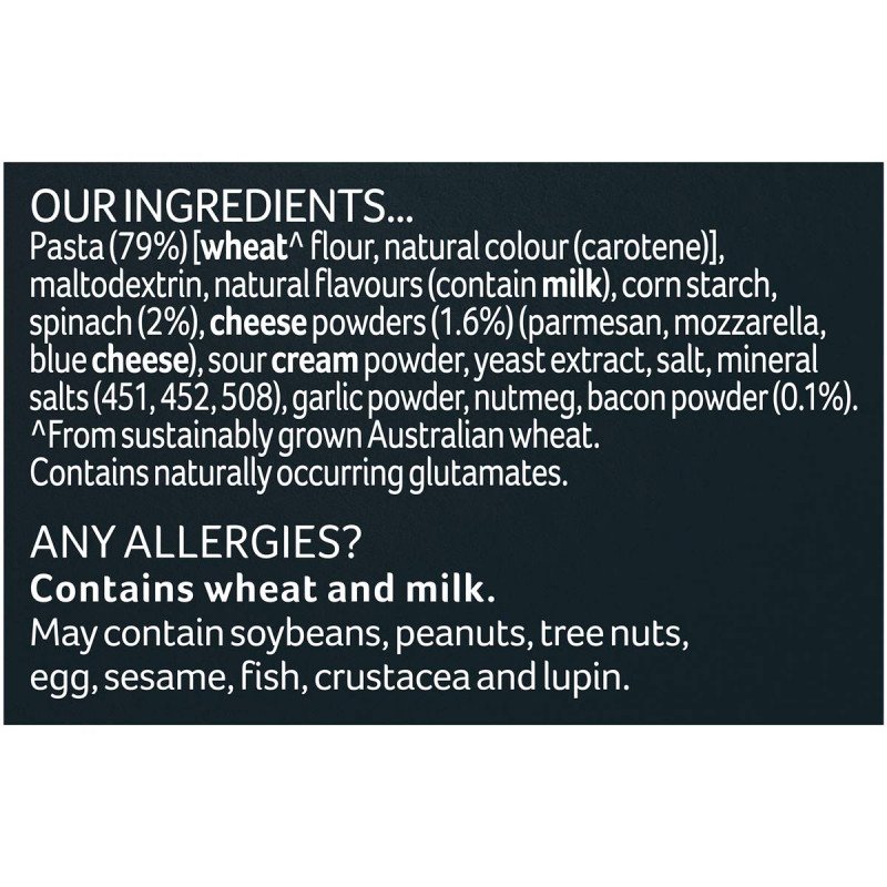 Continental Pasta Sensations Spinach & Bacon with Three Cheese 91g [22 August 2024]