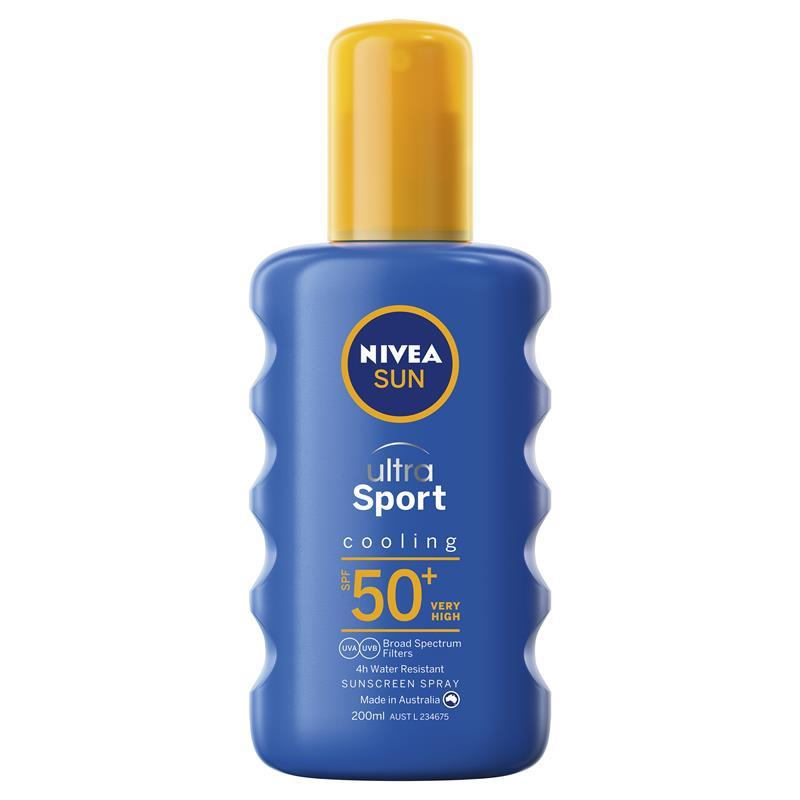 [Expiry: 08/2026] Nivea Sun SPF 50+ Ultra Sport Protect Cooling Sunscreen Spray 200mL