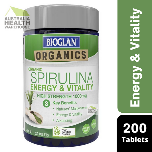 [CLEARANCE Expiry: 01/2025] Bioglan Organic Spirulina High Strength 1000mg 200 Tablets