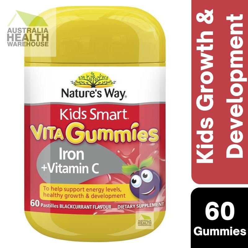 [Expiry: 06/2026] Nature's Way Kids Smart Vita Gummies Iron + Vitamin C 60 Gummies