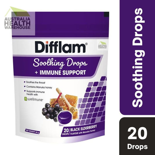 [Expiry: 06/2025] Difflam Soothing Drops + Immune Support Black Elderberry 20 Drops