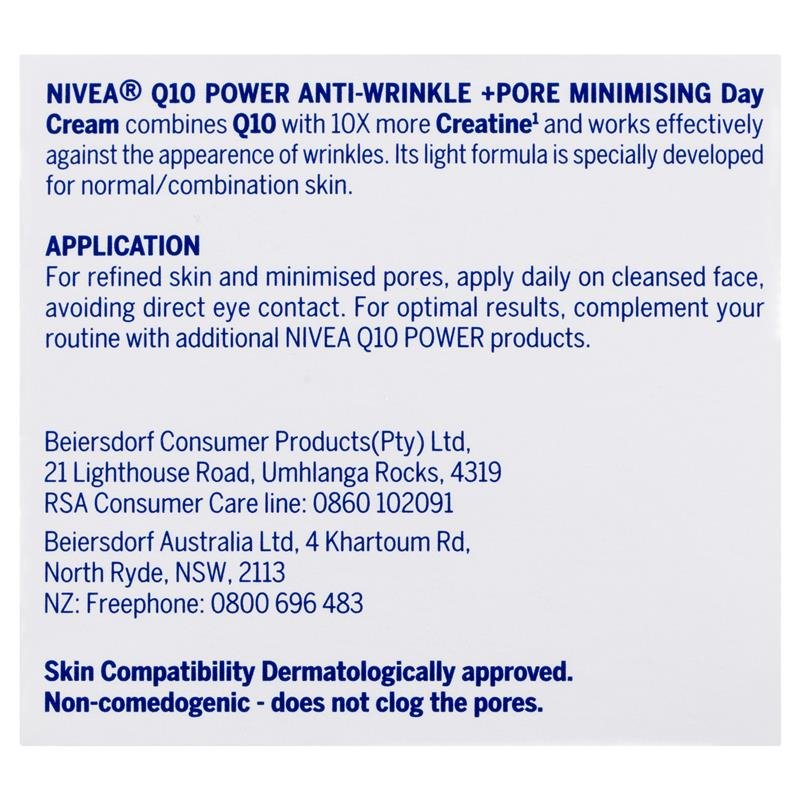 Nivea Q10 Power Anti-Wrinkle + Pore Minimising Day Cream SPF15 50mL