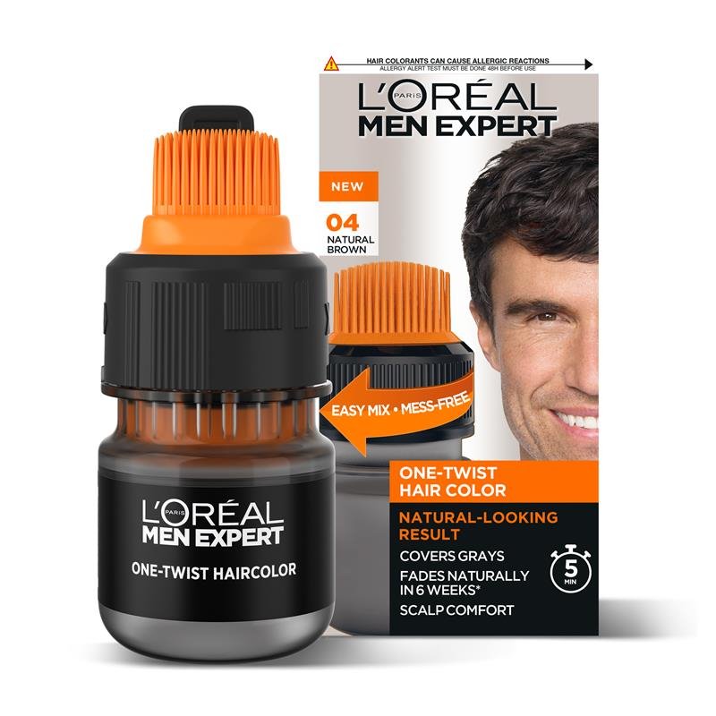 L'Oreal Men Expert One-Twist Hair Colour- Medium Brown 04 Box