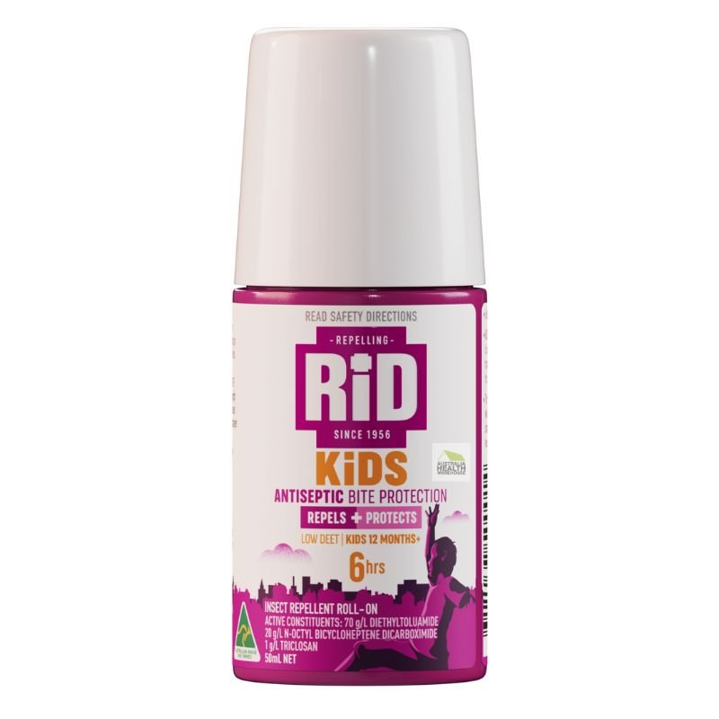 Rid Kids Antiseptic Bite Protection Insect Repellent Roll-On 50mL September 2028