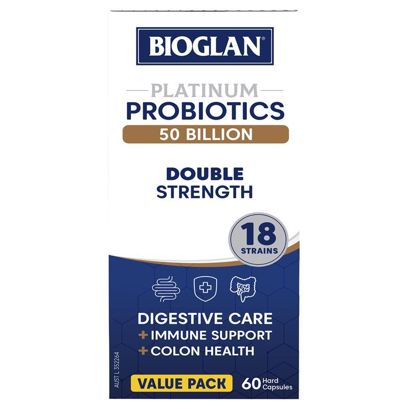 [Expiry: 04/2025] Bioglan Platinum Probiotics 50 Billion Double Strength 60 Capsules