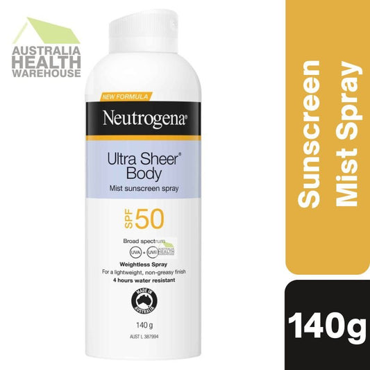 [Expiry: 12/2024] Neutrogena Ultra Sheer Body Mist Sunscreen SPF 50 140g