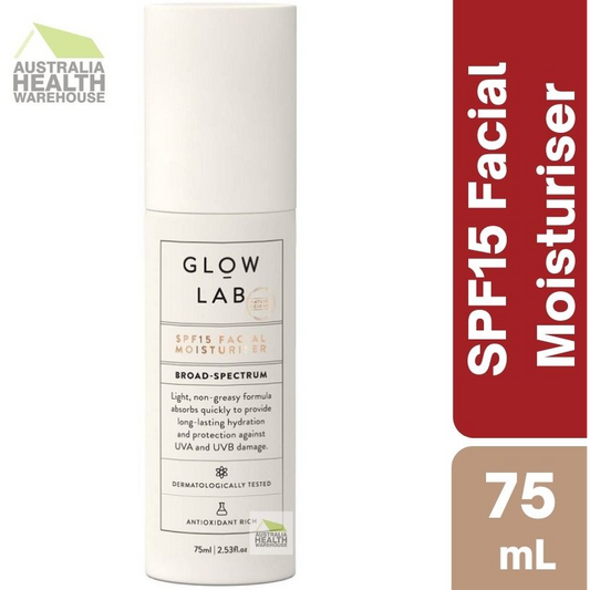 Glow Lab SPF15 Facial Moisturiser 75mL October 2023