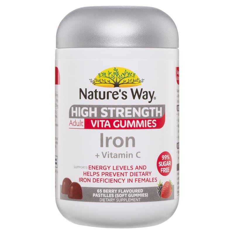 [Expiry: 06/2025] Nature's Way High Strength Adult Vita Gummies Iron + Vitamin C 65 Pastilles