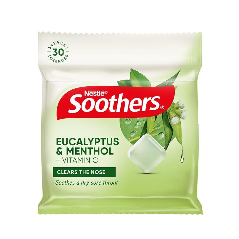 [Expiry: 05/2026] Soothers Eucalyptus & Menthol 3x10 Lozenges Multipack