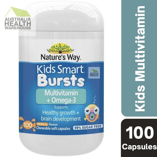 [CLEARANCE Expiry: 10/2024] Nature's Way Kids Smart Bursts Multi Vitamin + Omega-3 100 Capsules