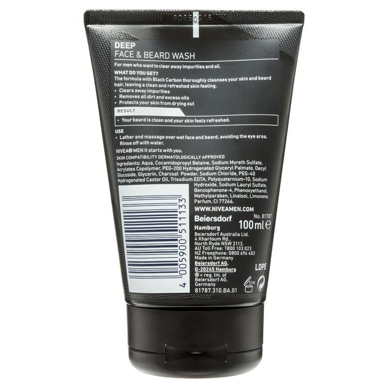 Nivea Men Deep Face & Beard Wash 100mL