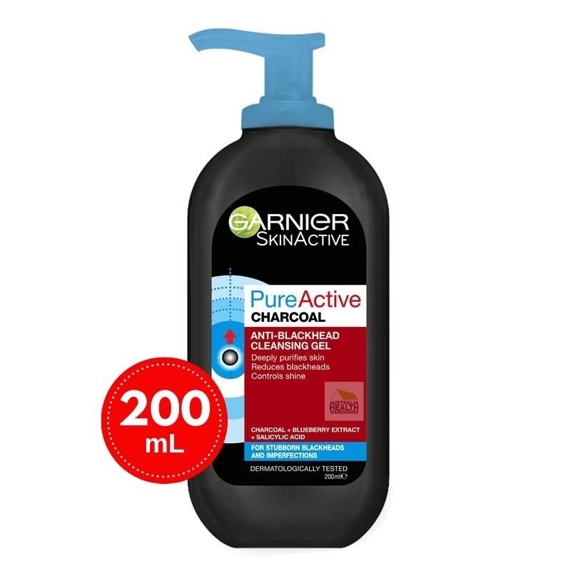 Garnier Pure Active Charcoal Anti-Blackhead Cleansing Gel 200mL