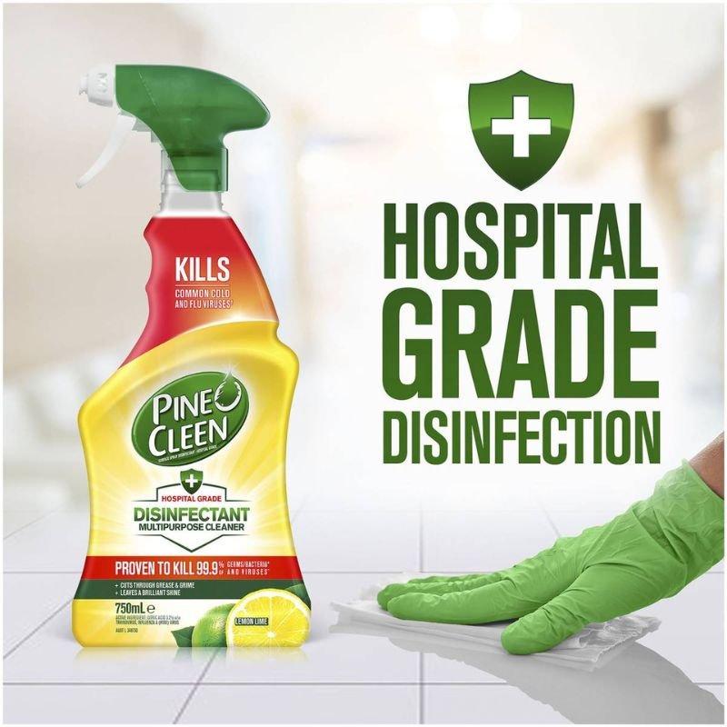 [CLEARANCE Expiry: 01/2025] Pine O Cleen Hospital Grade Disinfectant Multipurpose Trigger Spray Lemon Lime 750mL