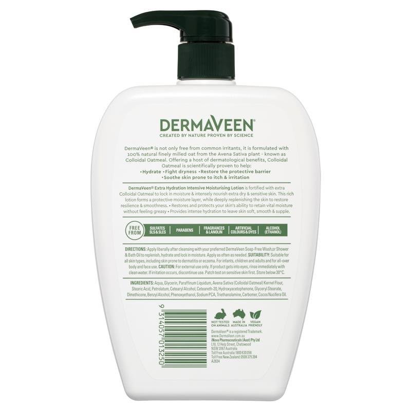 [Expiry: 10/2026] DermaVeen Extra Hydration Intensive Moisturising Lotion 1 Litre