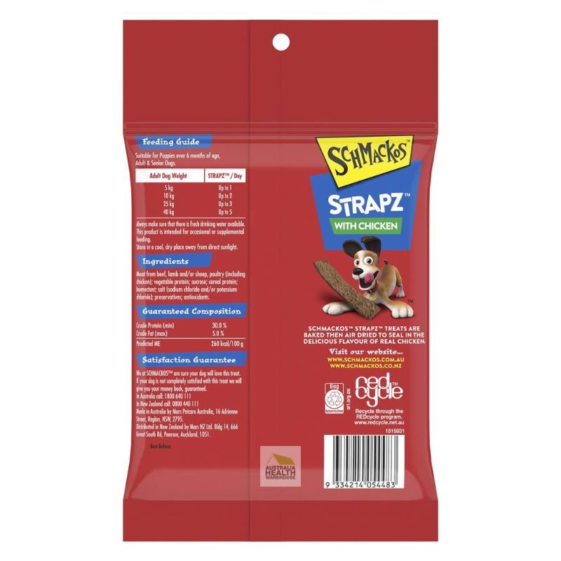 Schmackos Strapz With Chicken Dog Treats 200g [19 July 2024]