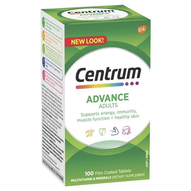 [CLEARANCE Expiry: 01/2025] Centrum Advance For Adults Multivitamin 100 Tablets