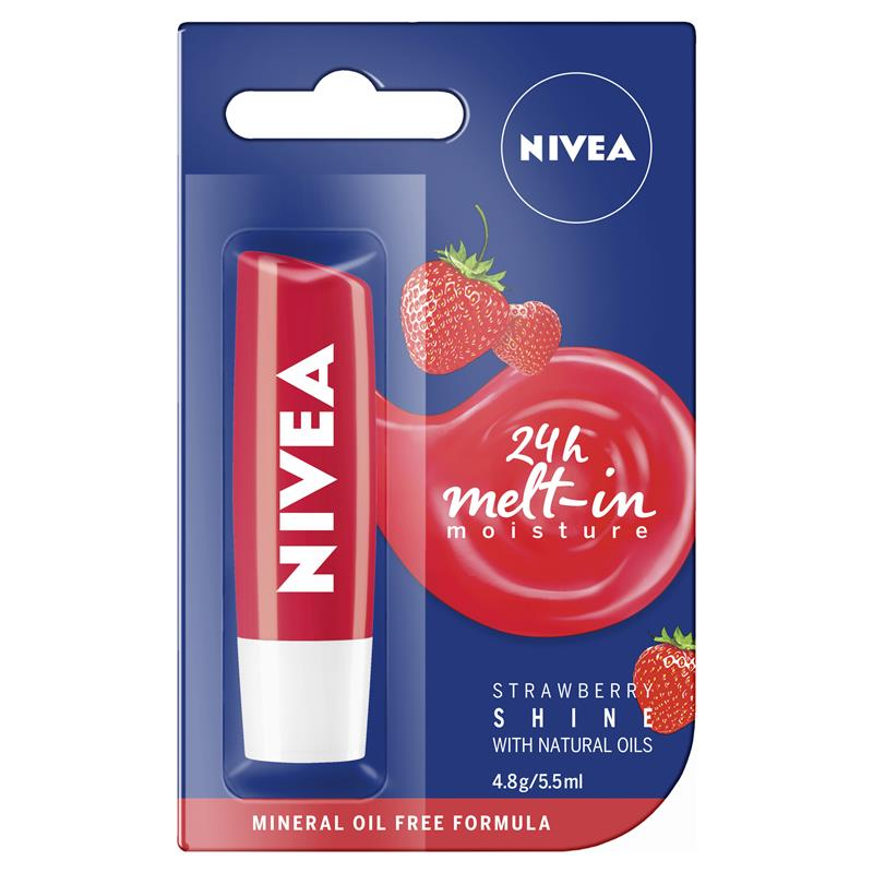 Nivea Lip Balm Strawberry Shine 4.8g