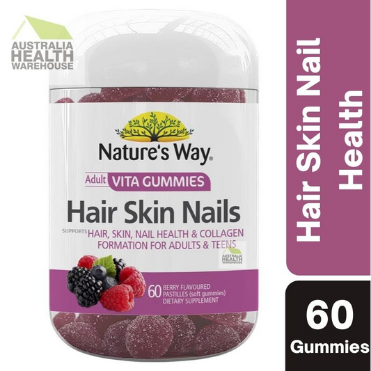 [Expiry: 04/2025] Nature's Way Adult Vita Gummies Hair Skin Nails 60 Gummies