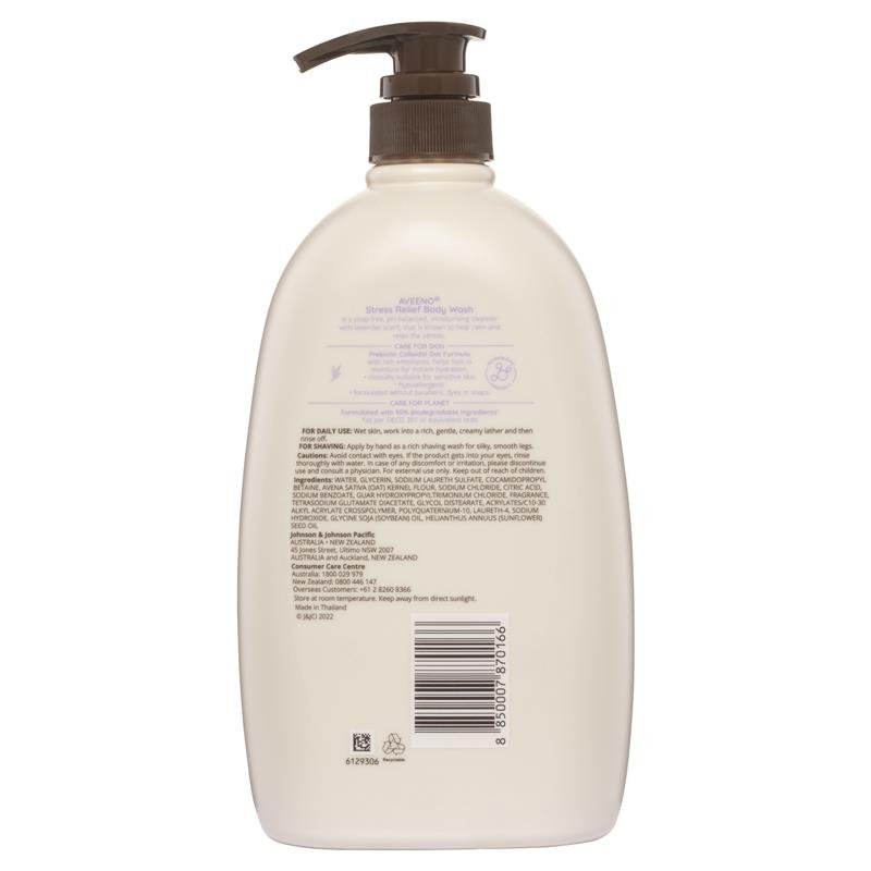 [MF Date: 31/05/2024] Aveeno Stress Relief Lavender Scent Body Wash 1 Litre