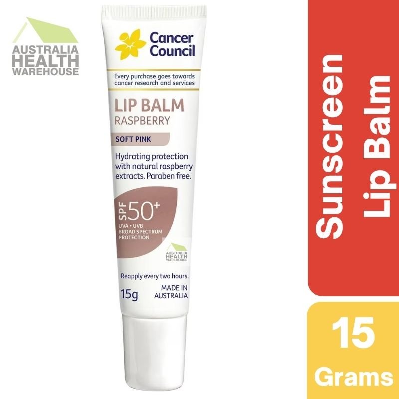 [Expiry: 02/2027] Cancer Council Lip Balm Raspberry SPF 50+ 15g