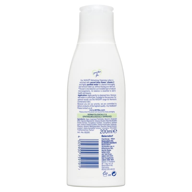 Nivea Refreshing Cleansing Lotion - Normal & Combination Skin 200mL