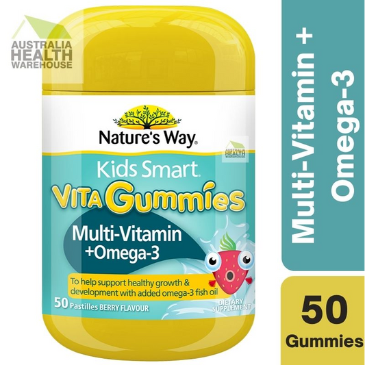 [CLEARANCE Expiry: 06/2024] Nature's Way Kids Smart Vita Gummies Multi-Vitamin + Omega-3 50 Gummies