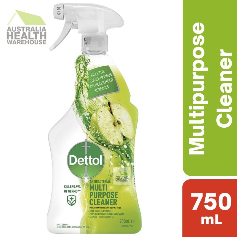 Dettol Antibacterial Multipurpose Cleaner Hospital Grade Disinfectant Trigger Spray Crisp Apple 750mL February 2025