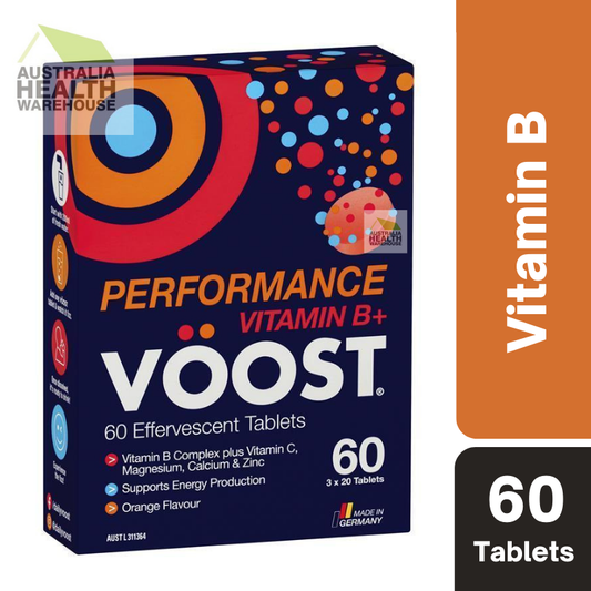 [Expiry: 06/2025] Voost Vitamin B+ Performance (Orange Flavour) Effervescent 60 Tablets