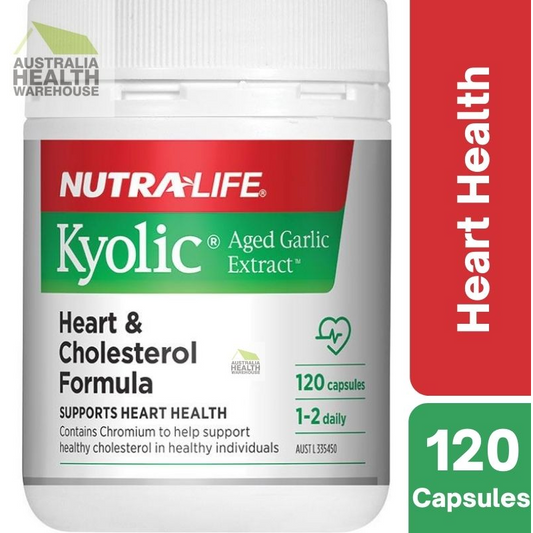 [Expiry: 03/2026] Nutra-Life Kyolic Aged Garlic Extract Heart & Cholesterol Formula 120 Capsules