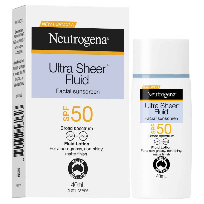 [Expiry: 11/2025] Neutrogena Ultra Sheer Fluid Facial Sunscreen SPF 50 40mL