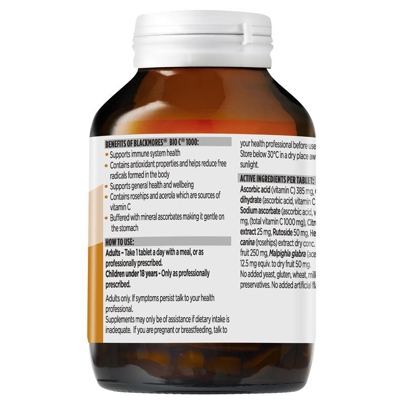 [Expiry: July 2025] Blackmores Bio C 1000mg 150 Vitamin C Tablets