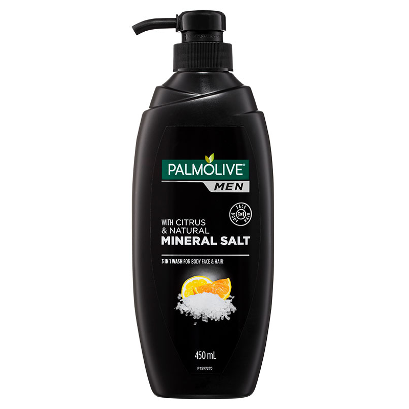 Palmolive Men 3-in-1 Wash with Citrus & Natural Mineral Salt 450mL