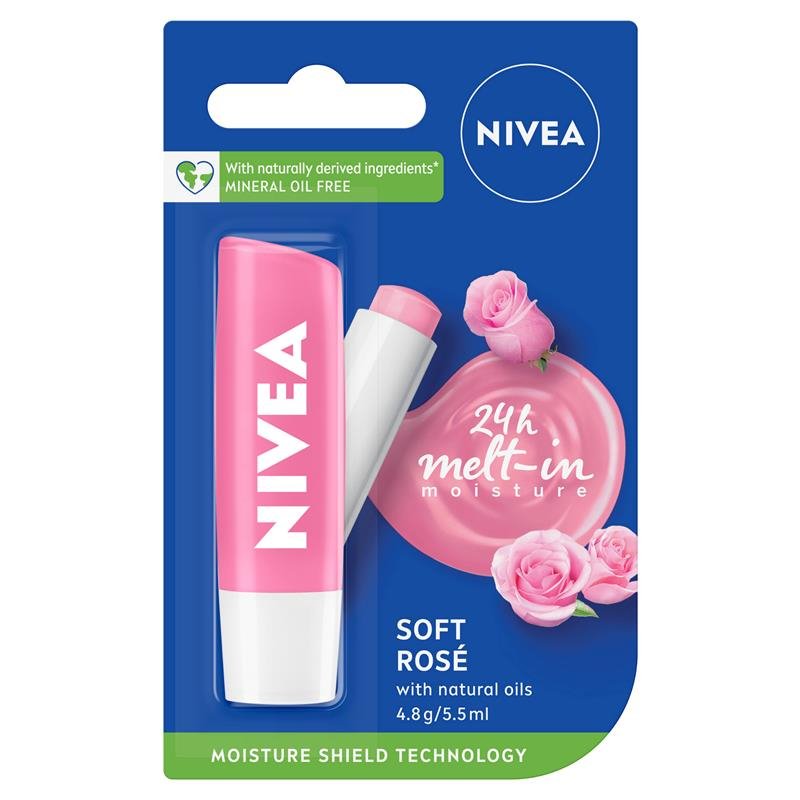 Nivea Lip Balm Soft Rose 4.8g (3pcs)